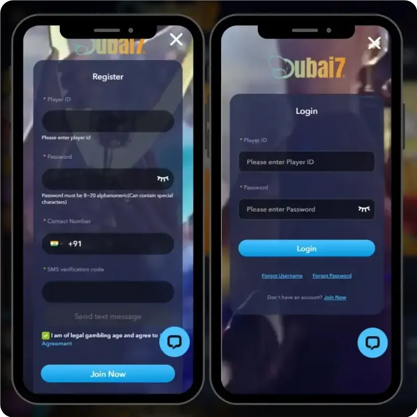 Dubai7 App Registration & Login