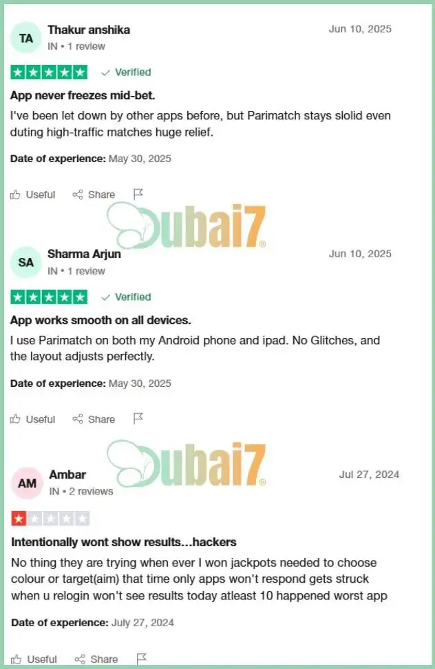 Parimatch India App Reviews