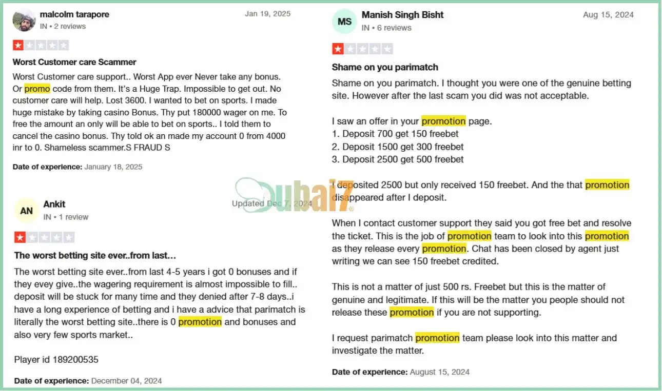 Parimatch India Promotion Reviews