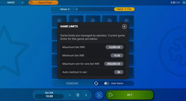 Mines Game Step 1:Choose the Dubai7 Mines Game