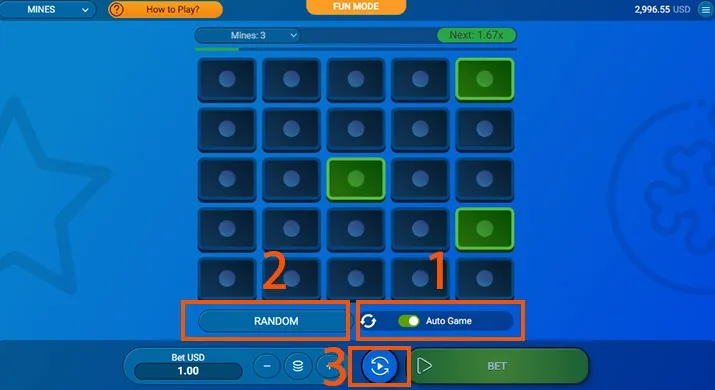 SPRIBE Mines:Auto Mode