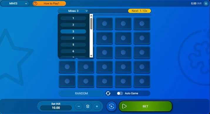 Mines Game Strategy 1:Select around 3 bombs