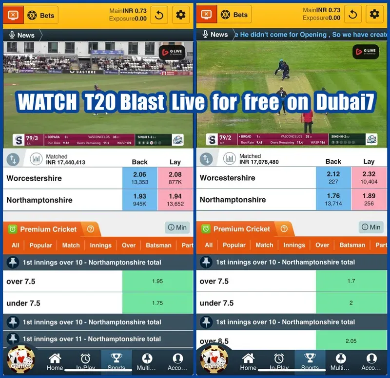 Free Cricket Live Streaming - T20 Blast