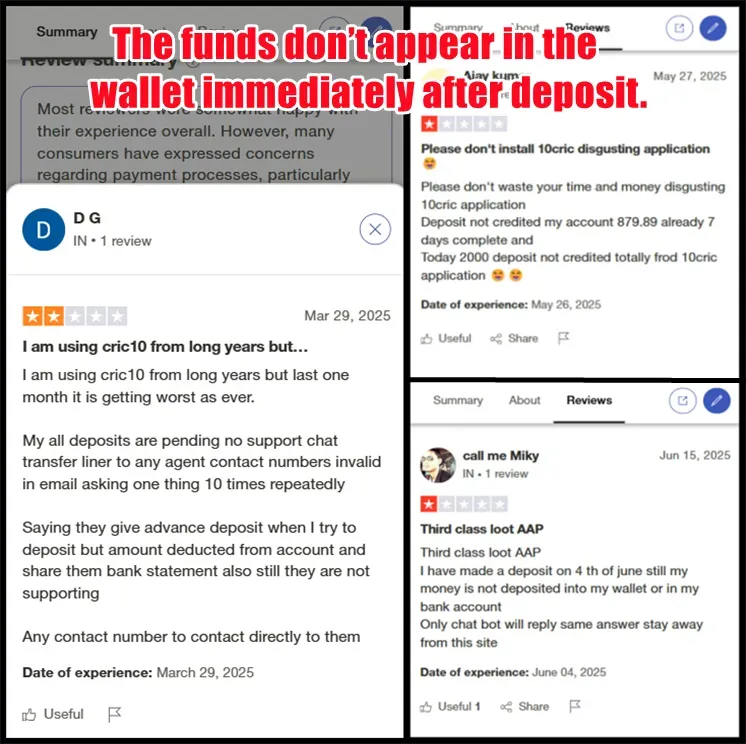 10CRIC Deposit Waiting Time