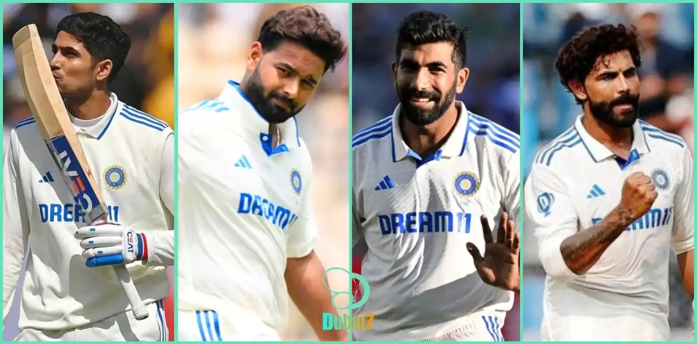 India’s key players in the 2025 England Tour: Shubman Gill, Rishabh Pant, Jasprit Bumrah, and Ravindra Jadeja.
