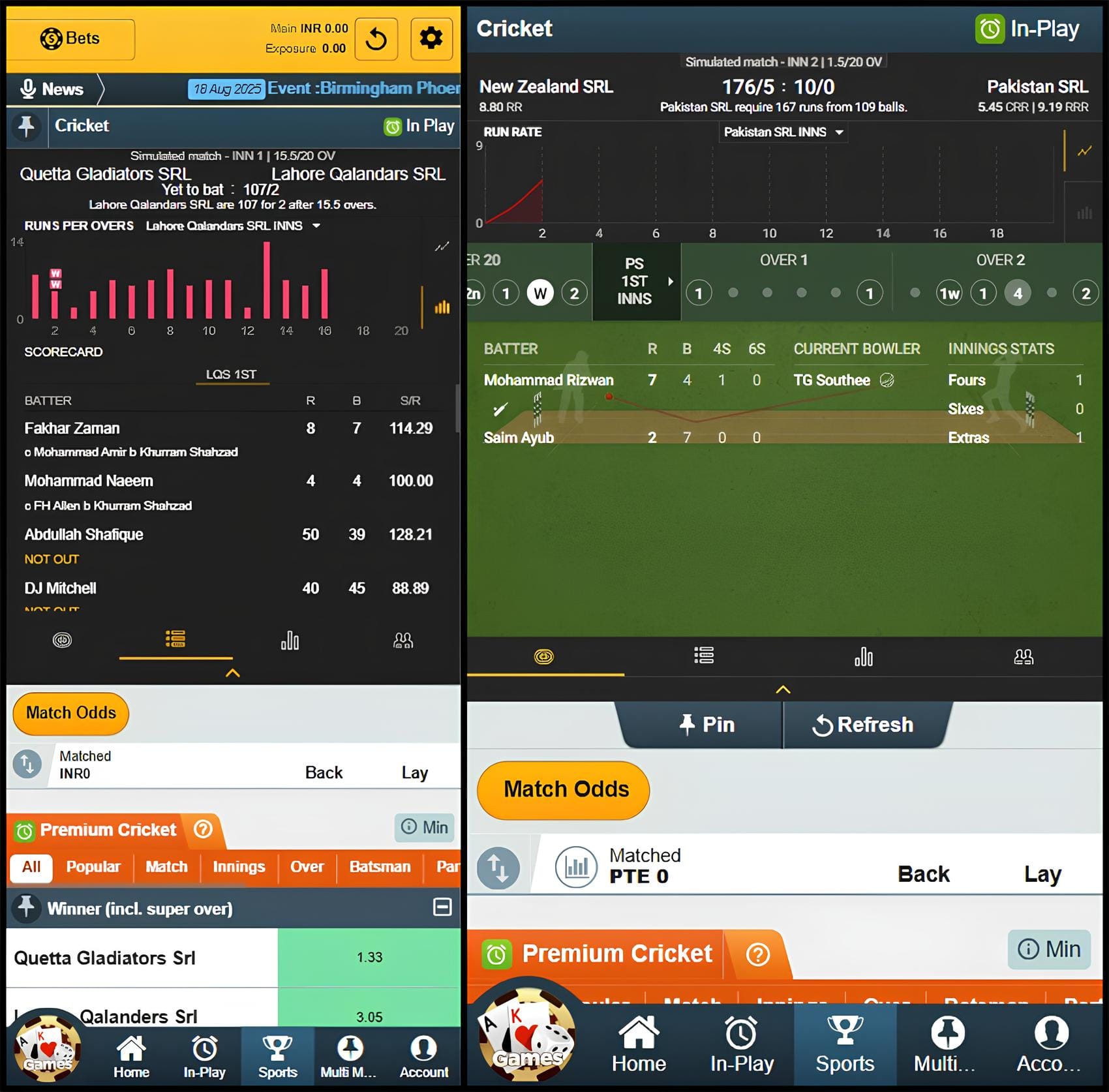 Watch SRL cricket live scores for free at Vegas11