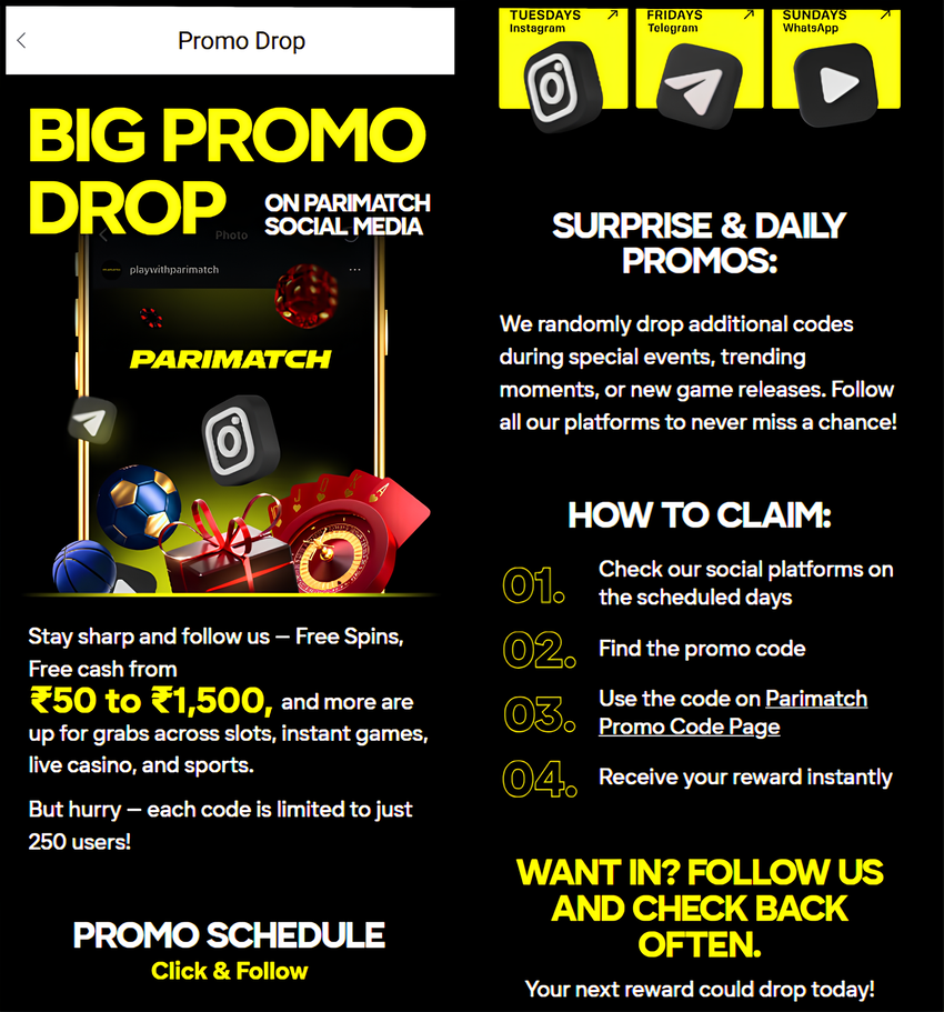 Does Parimatch have free bonuses