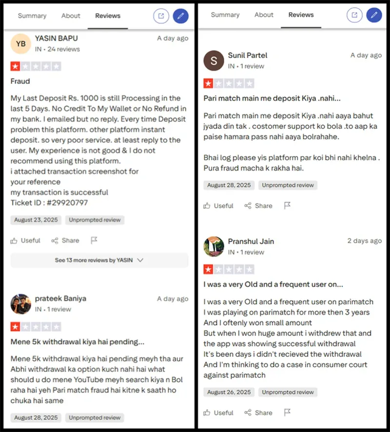 Parimatch 1-Star Review