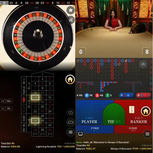 Lightning Roulette & Baccarat