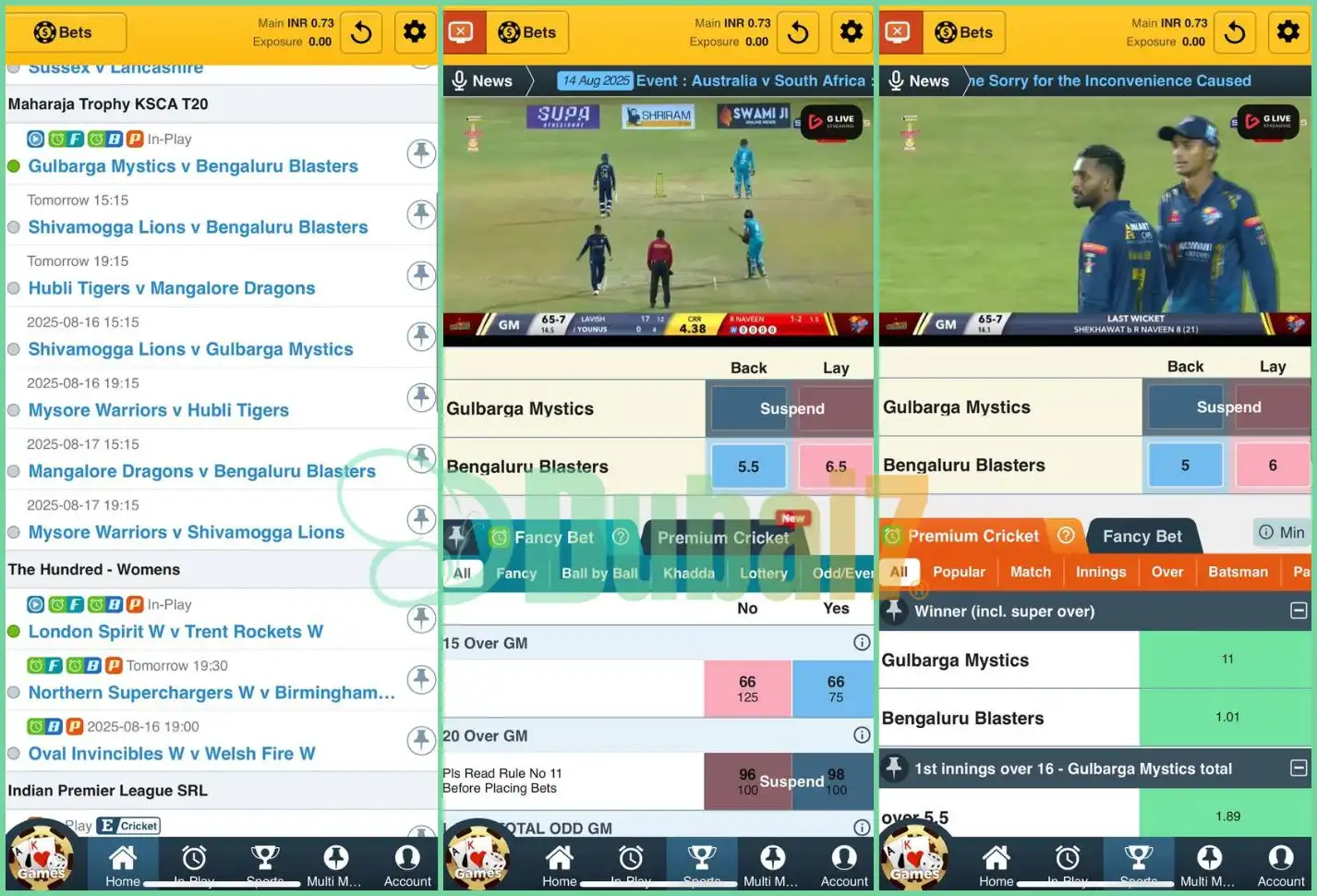 You can watch free Maharaja Trophy 2025 on Dubai7