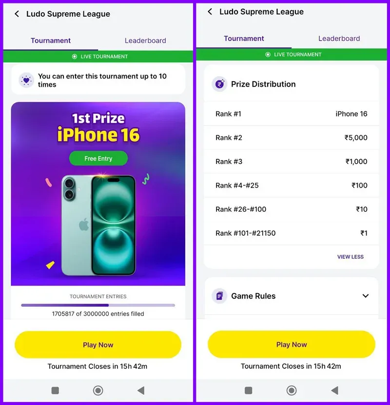 Zupee Ludo Online Tournament