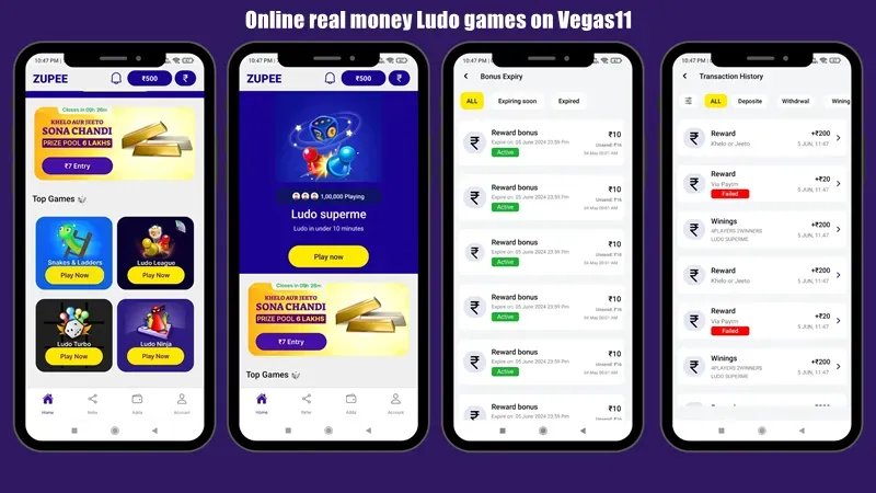 Zupee Ludo deposit feature & cash games