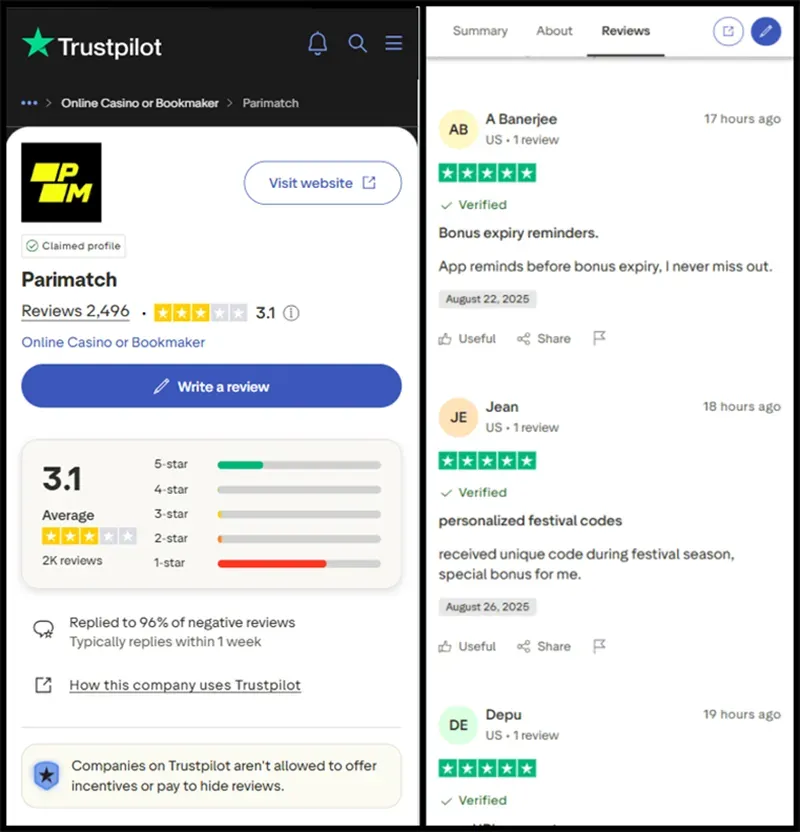 Parimatch 5-star review