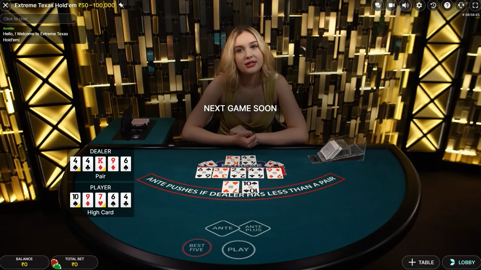Texas Hold'em Live Gameplay