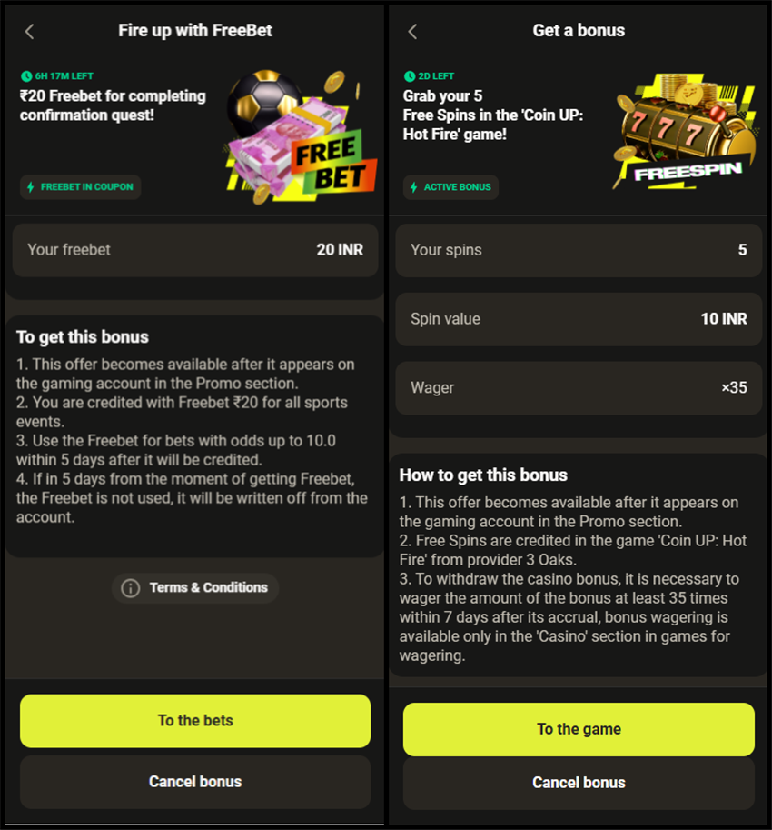 parimatch free bet promo