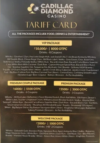 Cadilliac Diamond Casino Entry Packages