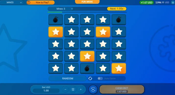 Mines Game Strategy 2:Only open 3 to 5 tiles