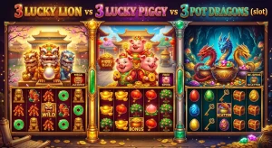 3 Lucky Lion vs 3 Lucky Piggy vs 3 Pot Dragons
